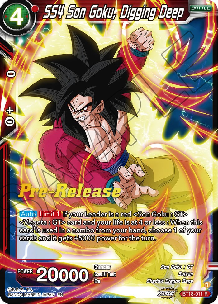 SS4 Son Goku, Digging Deep (BT18-011) [Dawn of the Z-Legends Prerelease Promos] | Black Swamp Games