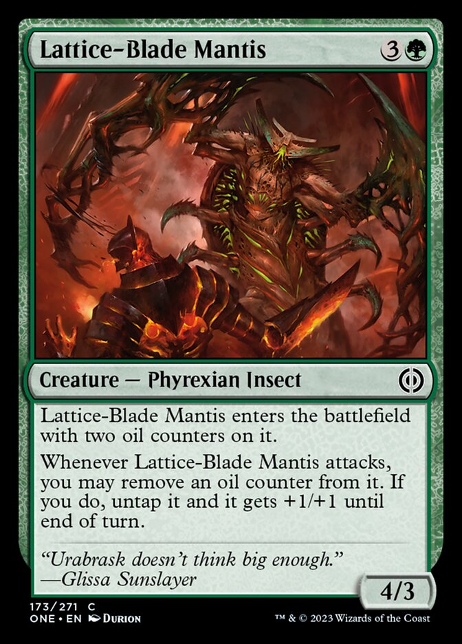 Lattice-Blade Mantis [Phyrexia: All Will Be One] | Black Swamp Games