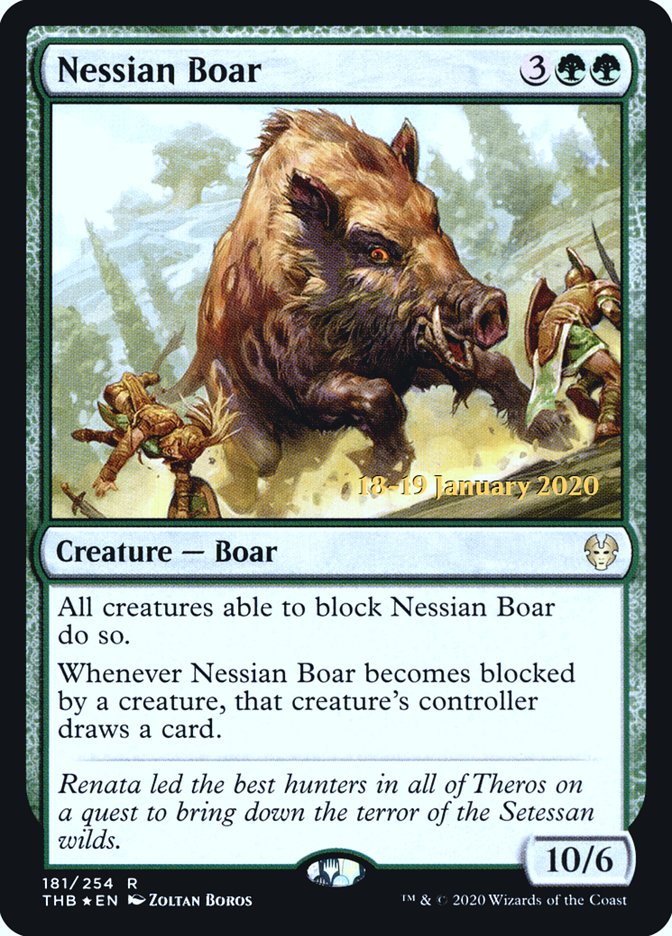 Nessian Boar [Theros Beyond Death Prerelease Promos] | Black Swamp Games