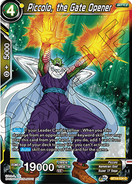 Piccolo, the Gate Opener (BT14-104) [Cross Spirits] | Black Swamp Games