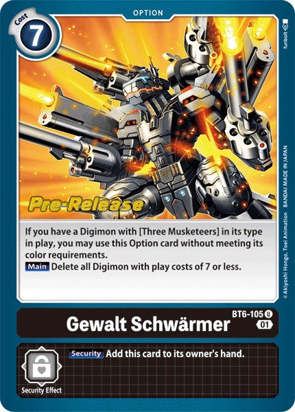 Gewalt Schwarmer [BT6-105] [Double Diamond Pre-Release Cards] | Black Swamp Games