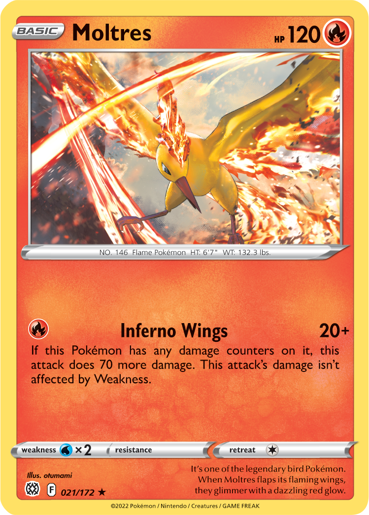 Moltres (021/172) (Theme Deck Exclusive) [Sword & Shield: Brilliant Stars] | Black Swamp Games