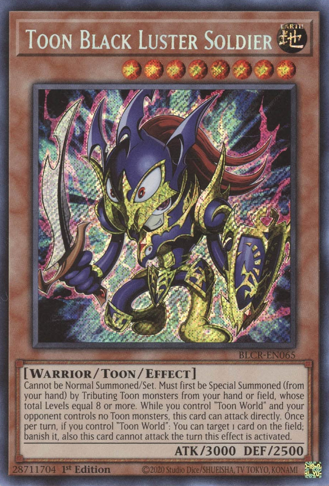 Toon Black Luster Soldier [BLCR-EN065] Secret Rare | Black Swamp Games