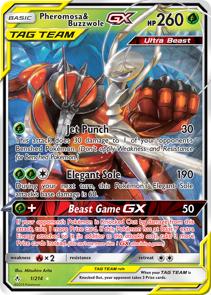 Pheromosa & Buzzwole GX (1/214) [Sun & Moon: Unbroken Bonds] | Black Swamp Games