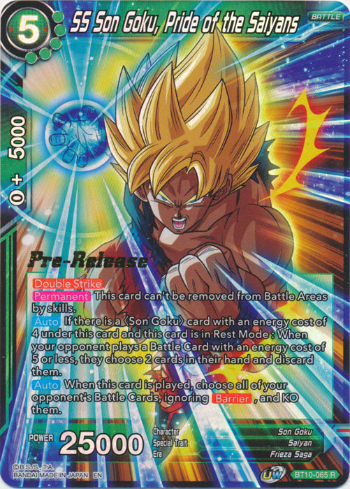 SS Son Goku, Pride of the Saiyans (BT10-065) [Rise of the Unison Warrior Prerelease Promos] | Black Swamp Games