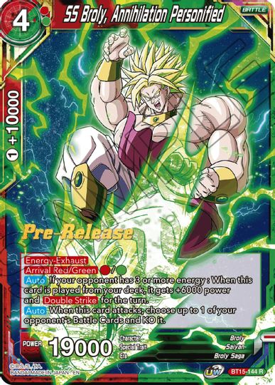 SS Broly, Annihilation Personified (BT15-144) [Saiyan Showdown Prerelease Promos] | Black Swamp Games