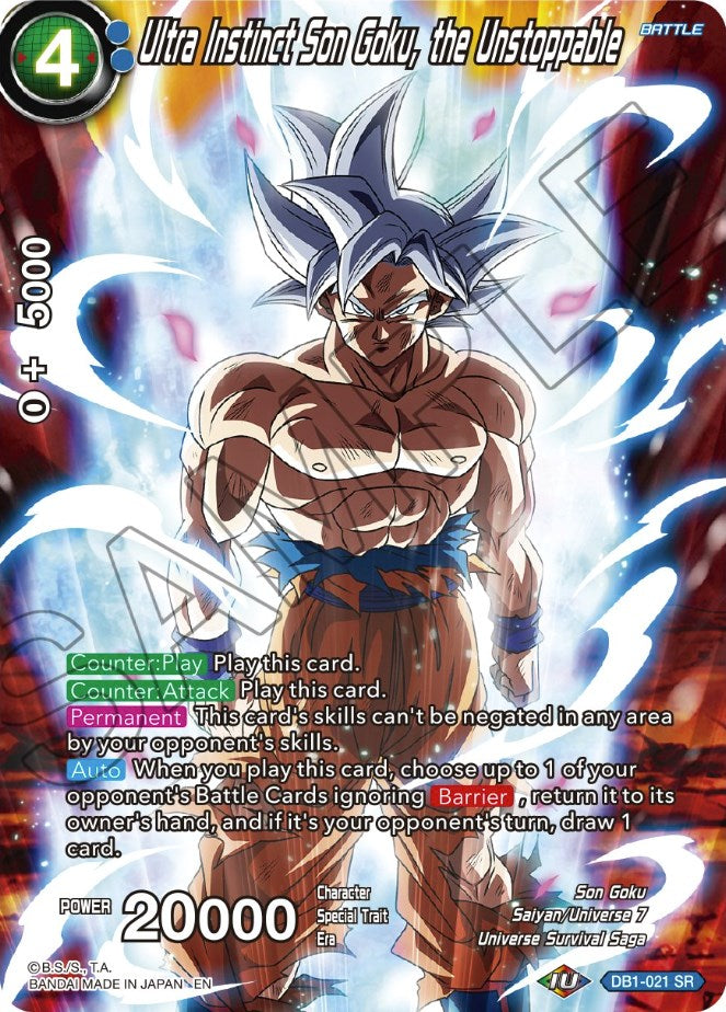 Ultra Instinct Son Goku, the Unstoppable (DB1-021) [Theme Selection: History of Son Goku] | Black Swamp Games