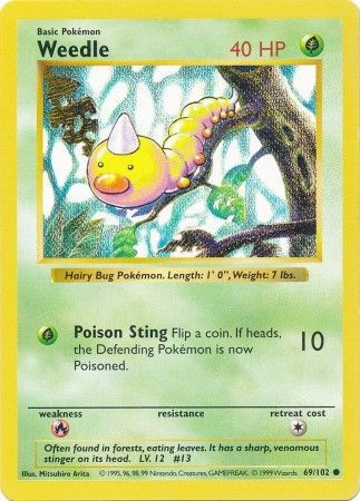 Weedle (69/102) [Base Set Shadowless Unlimited] | Black Swamp Games