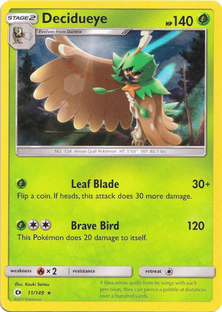 Decidueye (11/149) (Water Web Holo) [Sun & Moon: Base Set] | Black Swamp Games