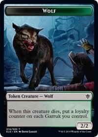 Wolf // Food (17) Double-sided Token [Throne of Eldraine Tokens] | Black Swamp Games