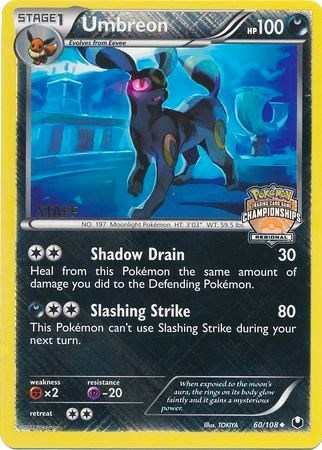 Umbreon (60/108) (Regional Championship Promo Staff) [Black & White: Dark Explorers] | Black Swamp Games