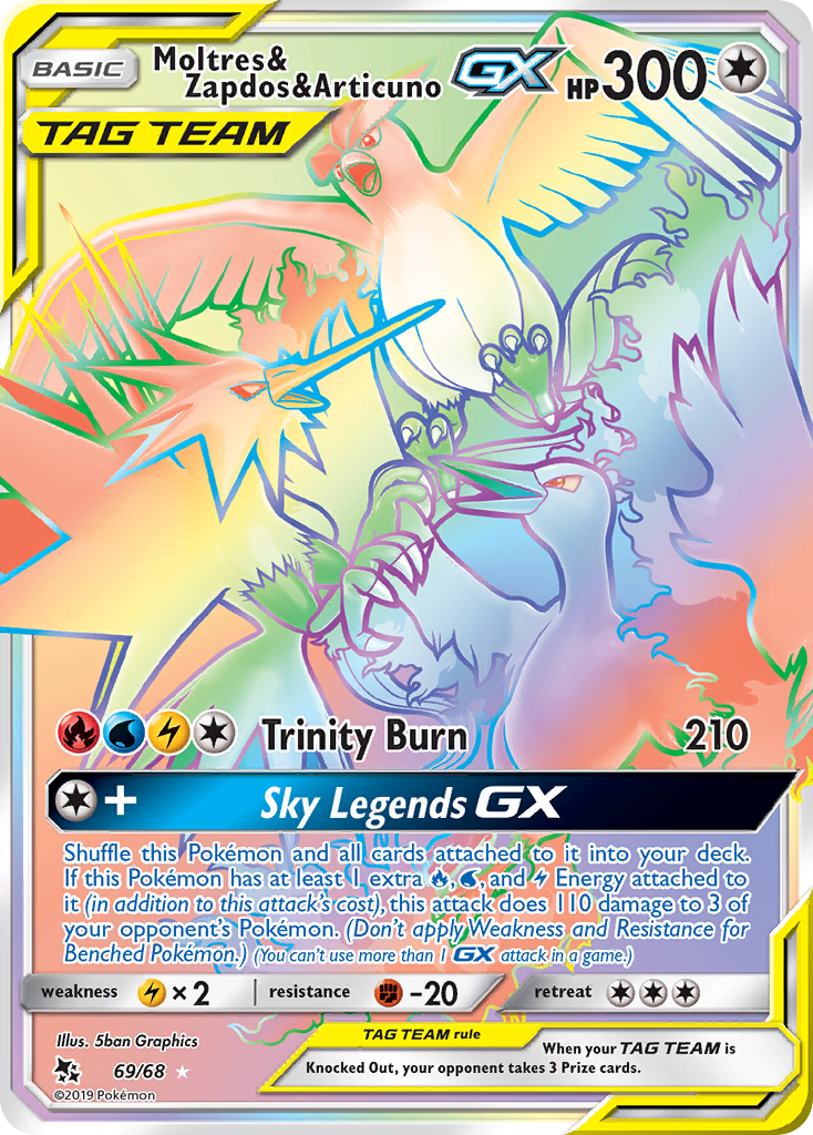 Moltres & Zapdos & Articuno GX (69/68) [Sun & Moon: Hidden Fates] | Black Swamp Games