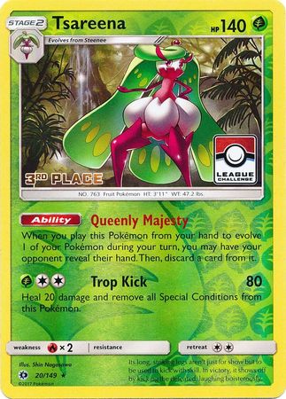 Tsareena (20/149) (League 3rd Place) [Sun & Moon: Base Set] | Black Swamp Games