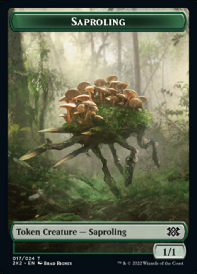 Saproling // Monk Double-sided Token [Double Masters 2022 Tokens] | Black Swamp Games