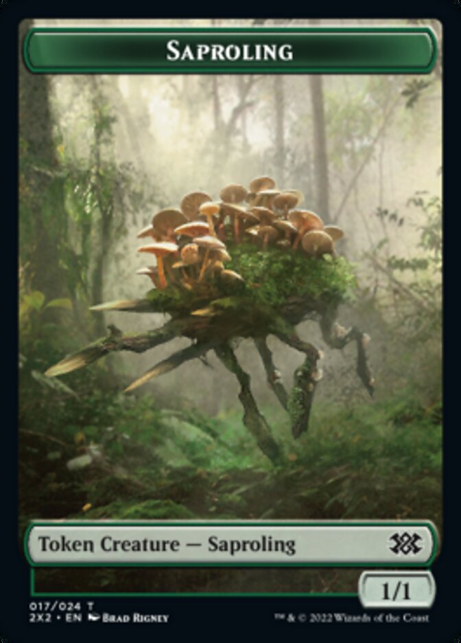 Saproling // Spirit Double-sided Token [Double Masters 2022 Tokens] | Black Swamp Games