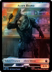 Alien Rhino // Clue (0055) Double-Sided Token (Surge Foil) [Doctor Who Tokens] | Black Swamp Games