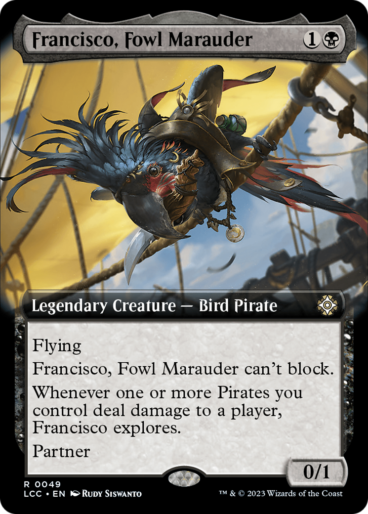 Francisco, Fowl Marauder (Extended Art) [The Lost Caverns of Ixalan Commander] | Black Swamp Games