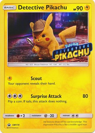 Detective Pikachu (SM170) (Detective Pikachu Stamped) [Sun & Moon: Black Star Promos] | Black Swamp Games