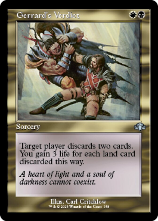 Gerrard's Verdict (Retro) [Dominaria Remastered] | Black Swamp Games
