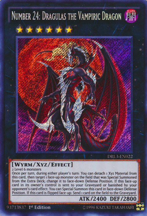 Number 24: Dragulas the Vampiric Dragon [DRL3-EN022] Secret Rare | Black Swamp Games