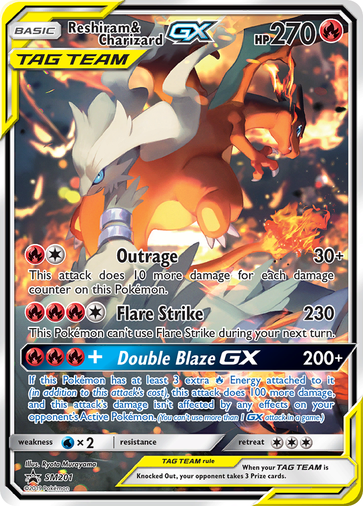 Reshiram & Charizard GX (SM201) [Sun & Moon: Black Star Promos] | Black Swamp Games