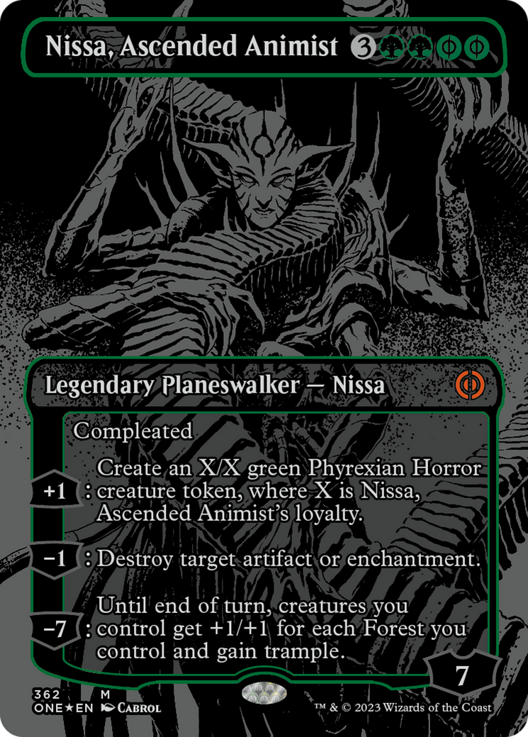 Nissa, Ascended Animist (Oil Slick Raised Foil) [Phyrexia: All Will Be One] | Black Swamp Games