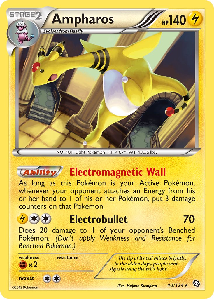 Ampharos (40/124) (Cosmos Holo) (Blister Exclusive) [Black & White: Dragons Exalted] | Black Swamp Games