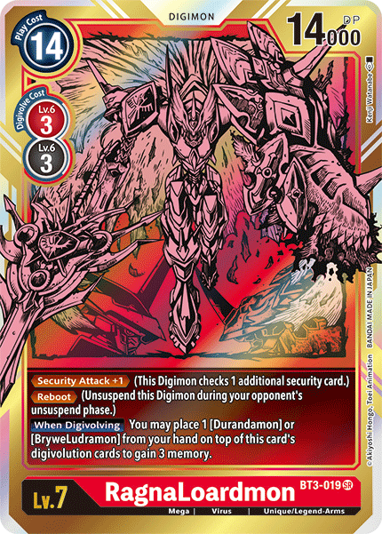 RagnaLoardmon [BT3-019] (Alternate Art) [Release Special Booster Ver.1.5] | Black Swamp Games