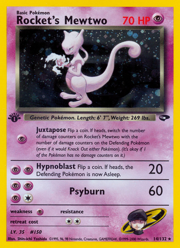 Rocket's Mewtwo (14/132) [Gym Challenge 1st Edition] | Black Swamp Games