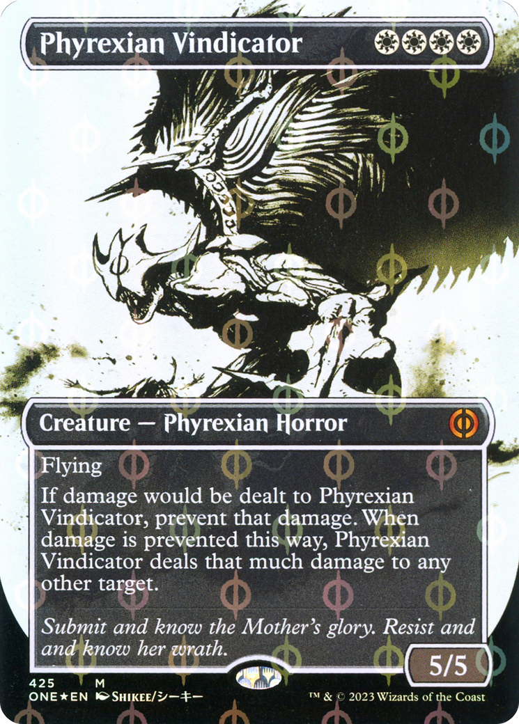 Phyrexian Vindicator (Borderless Ichor Step-and-Compleat Foil) [Phyrexia: All Will Be One] | Black Swamp Games