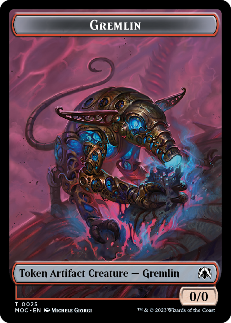 Treasure // Gremlin Double-Sided Token [March of the Machine Commander Tokens] | Black Swamp Games