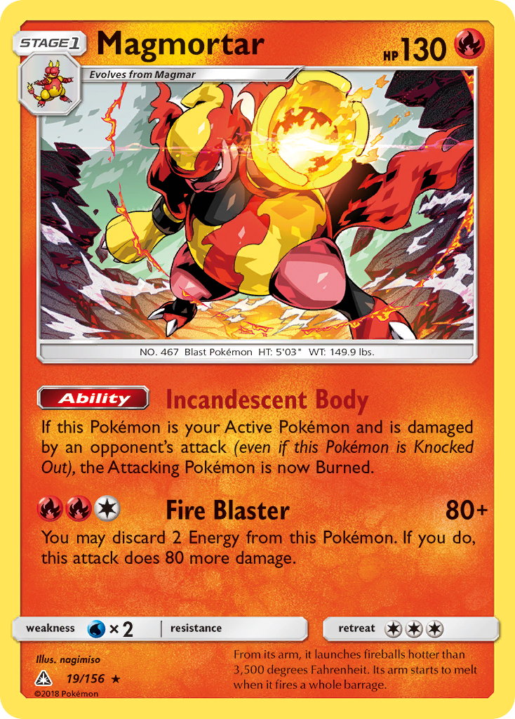 Magmortar (19/156) [Sun & Moon: Ultra Prism] | Black Swamp Games