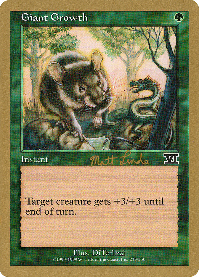 Giant Growth (Matt Linde) [World Championship Decks 1999] | Black Swamp Games