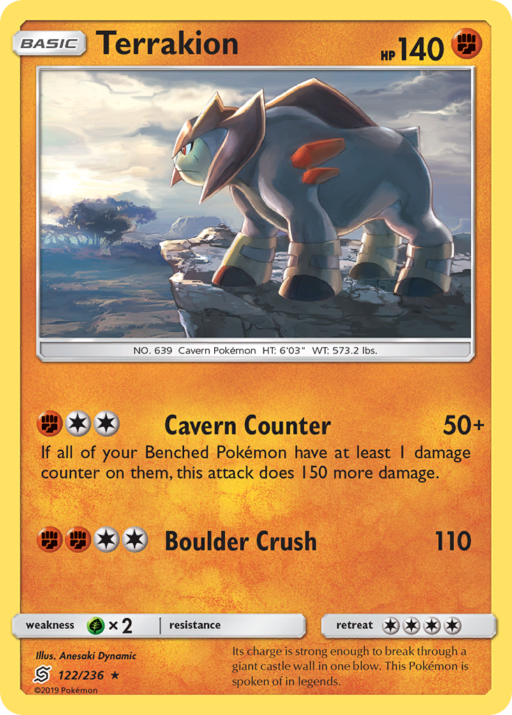 Terrakion (122/236) [Sun & Moon: Unified Minds] | Black Swamp Games