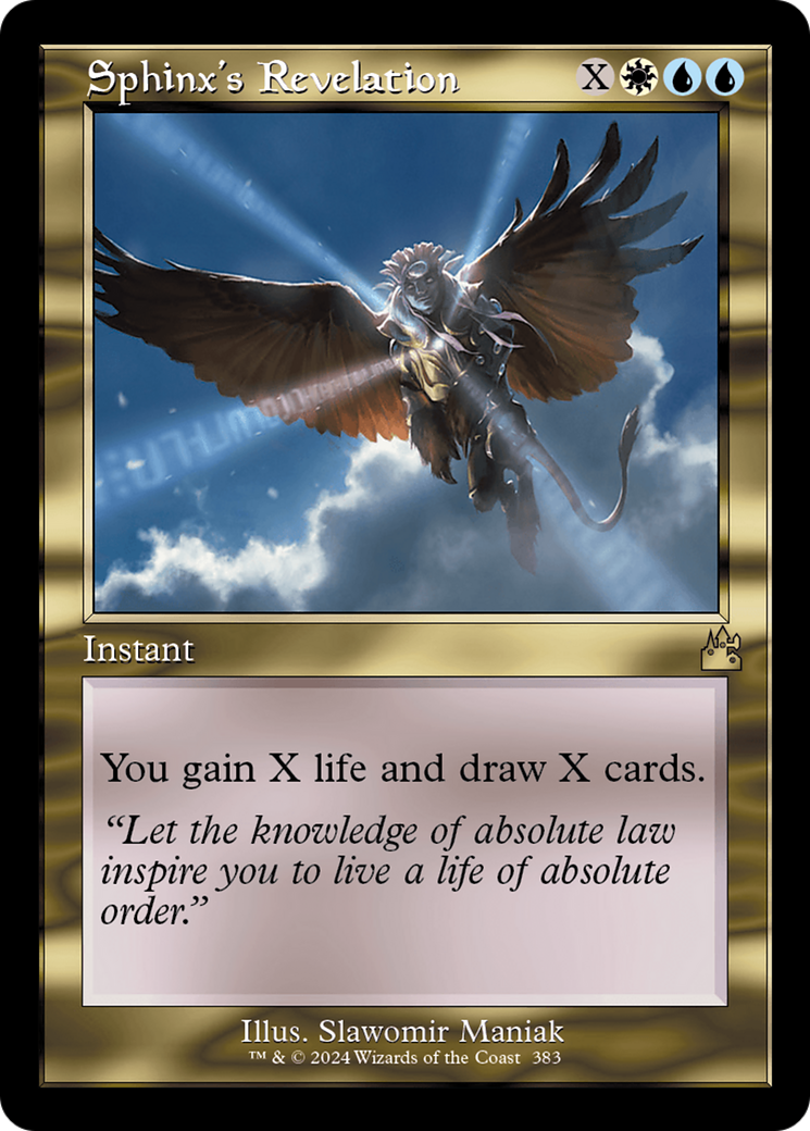 Sphinx's Revelation (Retro Frame) [Ravnica Remastered] | Black Swamp Games