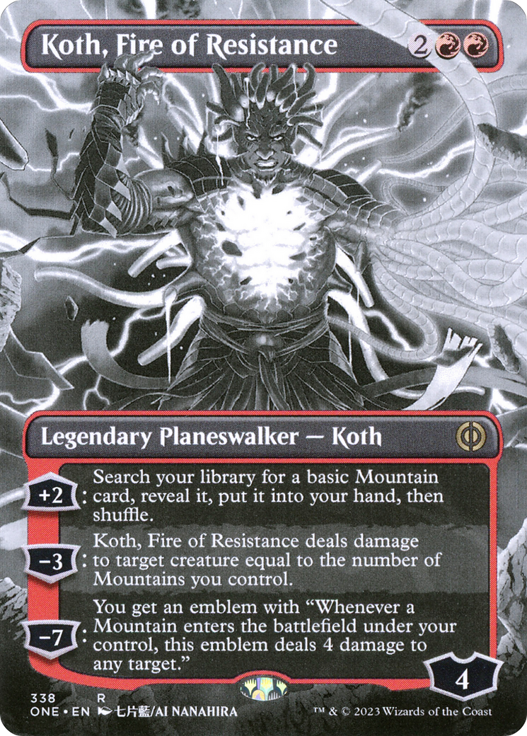 Koth, Fire of Resistance (Borderless Manga) [Phyrexia: All Will Be One] | Black Swamp Games