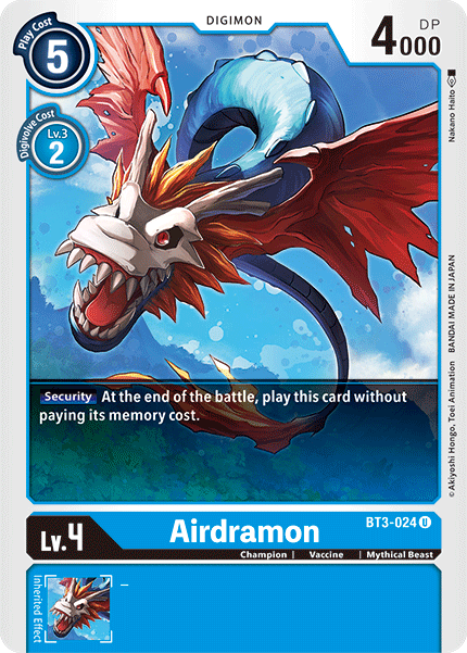 Airdramon [BT3-024] [Release Special Booster Ver.1.5] | Black Swamp Games