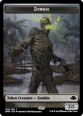 Zombie // Construct Double-Sided Token [Dominaria Remastered Tokens] | Black Swamp Games