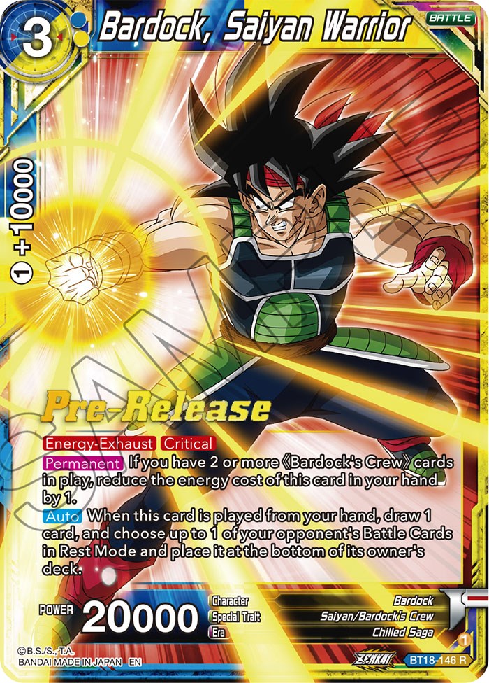 Bardock, Saiyan Warrior (BT18-146) [Dawn of the Z-Legends Prerelease Promos] | Black Swamp Games