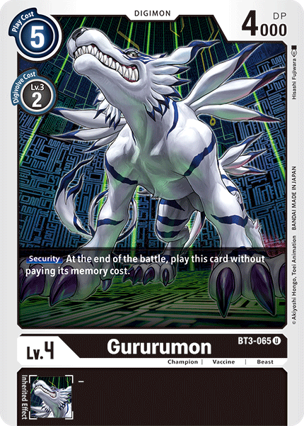 Gururumon [BT3-065] [Release Special Booster Ver.1.5] | Black Swamp Games