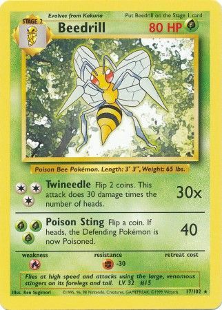 Beedrill (17/102) [Base Set Unlimited] | Black Swamp Games