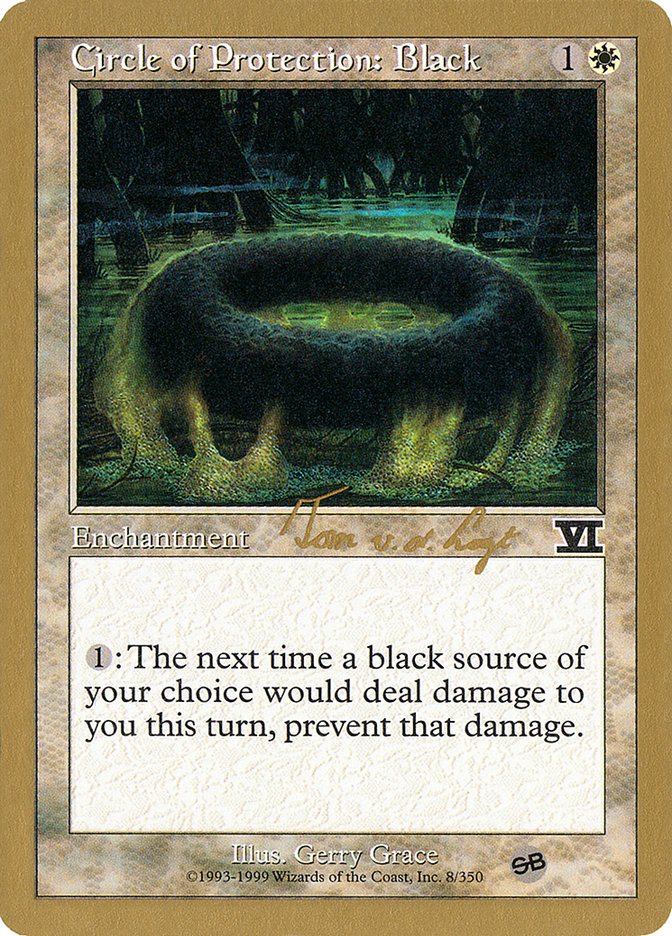 Circle of Protection: Black (Tom van de Logt) (SB) [World Championship Decks 2000] | Black Swamp Games