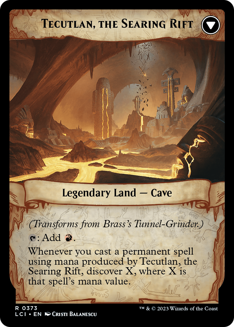 Brass's Tunnel-Grinder // Tecutlan, The Searing Rift (Extended Art) [The Lost Caverns of Ixalan] | Black Swamp Games