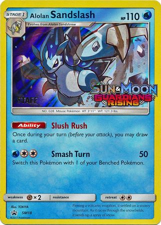 Alolan Sandslash (SM18) (Staff Prerelease Promo) [Sun & Moon: Black Star Promos] | Black Swamp Games