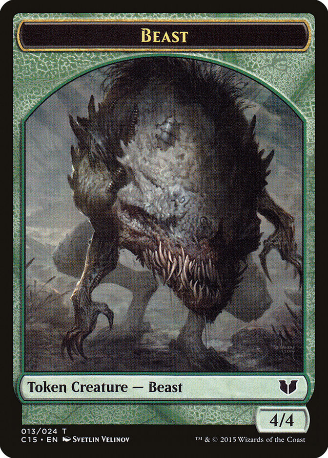Beast // Snake (017) Double-Sided Token [Commander 2015 Tokens] | Black Swamp Games