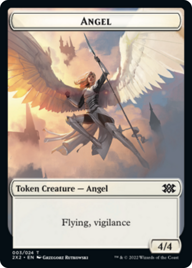 Faerie Rogue // Angel Double-sided Token [Double Masters 2022 Tokens] | Black Swamp Games