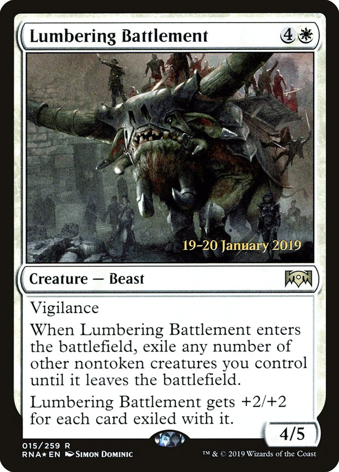 Lumbering Battlement [Ravnica Allegiance Prerelease Promos] | Black Swamp Games