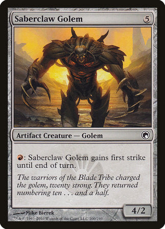 Saberclaw Golem [Scars of Mirrodin] | Black Swamp Games