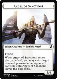 Angel of Sanctions // Horror Double-sided Token [Commander 2019 Tokens] | Black Swamp Games