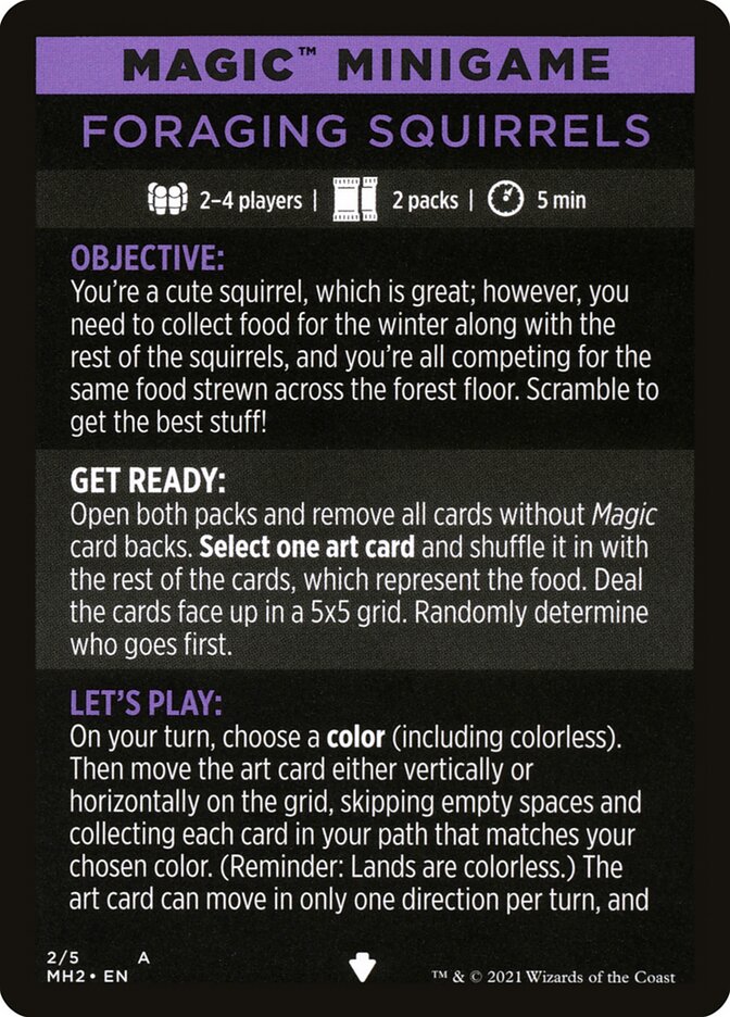 Foraging Squirrels (Magic Minigame) [Modern Horizons 2 Minigame] | Black Swamp Games